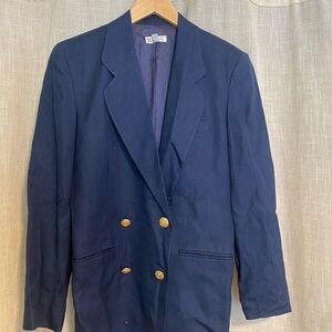Talbots Navy Blazer with Gold Accents
